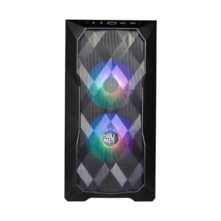 Gabinete Gamer Cooler Master Masterbox TD300 Mesh Mini Torre ITX mATX 2xFan ARGB Cristal Templado Negro