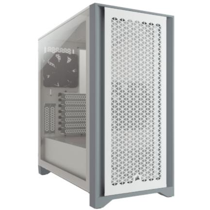 Gabinete Gamer Corsair 4000D AirFlow Media Torre ATX mATX ITX Cristal Templado 2xFan Blanco Sin Fuente