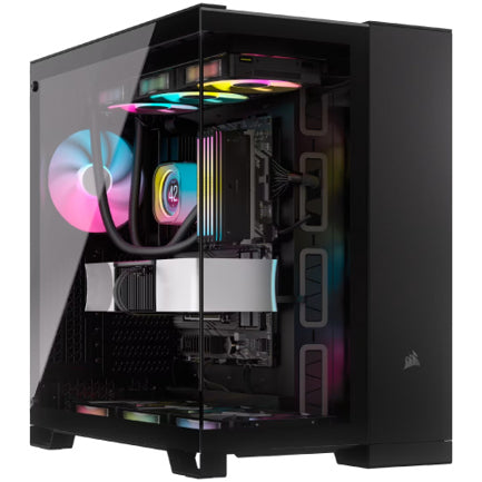 Gabinete Corsair (CC-9011269-WW) Icue Link 6500X RGB Negro Cristal Templado Torre Mediana Sin Fuente