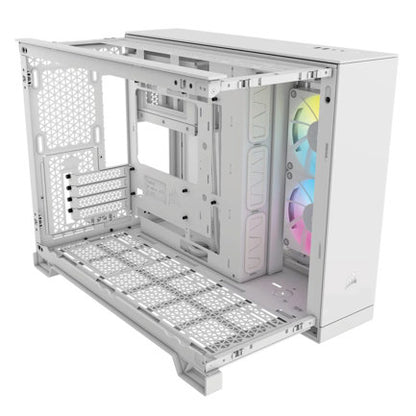 Gabinete Corsair (CC-9011268-WW) Icue Link 2500X RGB Blanco Cristal Templado Torre Mediana Sin Fuente