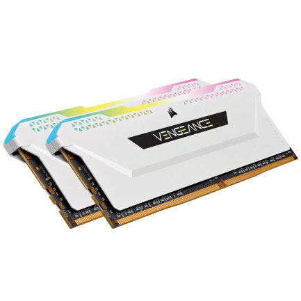 Memoria DIMM DDR4 Corsair (CMH16GX4M2D3600C18W) Vengeance RGB SLPRO 16GB (2x8GB) 3600MHz CL18 Blanco
