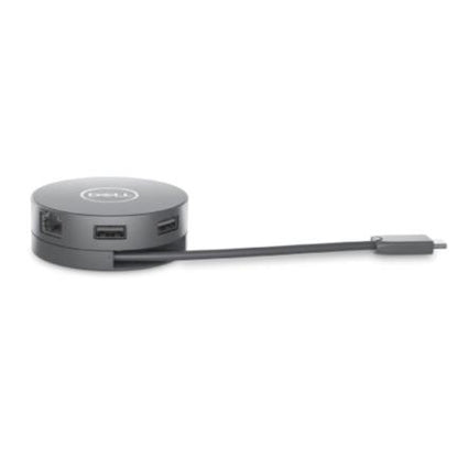 Adaptador Dell  6 en 1 USB-C USB/HDMI/DP/RJ45 8W Color Plata