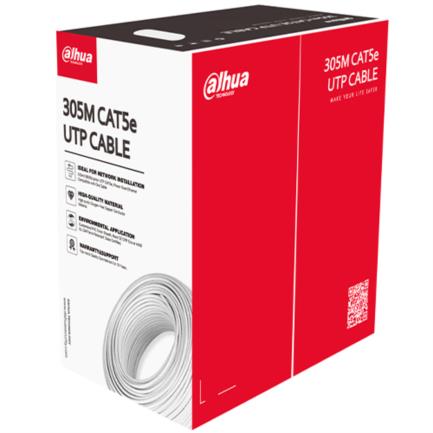 Bobina de Cable Dahua UTP Cat5e de 305m/100% Cobre/Color Blanco/CPR Eca/Video y Redes/Compatible con Alimentación PoE