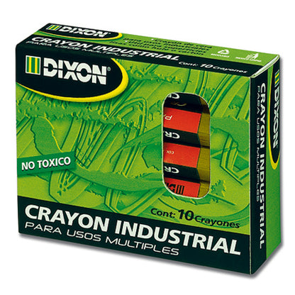 Crayón de Cera Industrial  Dixon Amarillo Caja con 10 Piezas