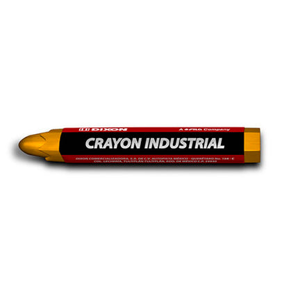 Crayón de Cera Industrial  Dixon Amarillo Caja con 10 Piezas