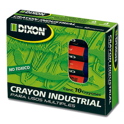 Crayón de Cera Industrial  Dixon Azul Caja con 10 Piezas