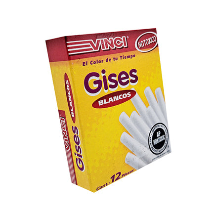 Gis vinci moldeado blanco caja c/12 piezas