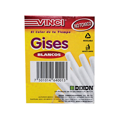 Gis vinci moldeado blanco caja c/12 piezas