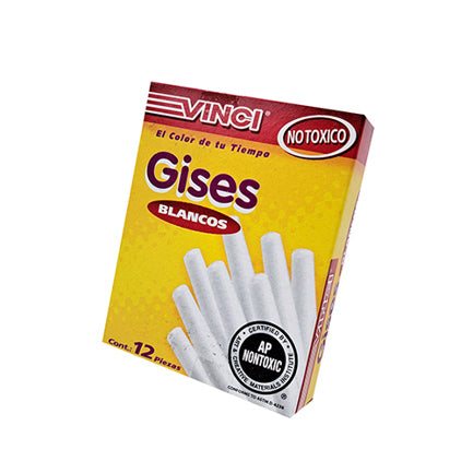 Gis vinci moldeado blanco caja c/12 piezas