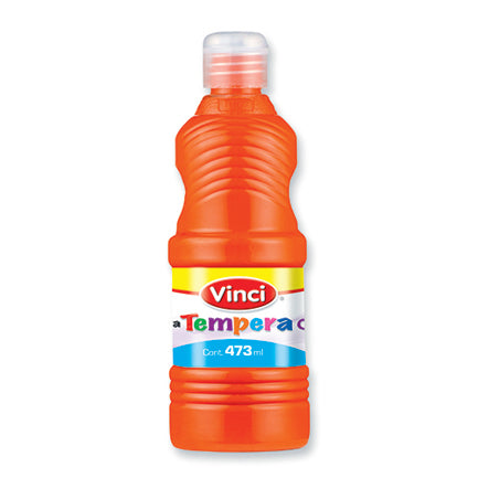 Pintura tempera vinci 473 ml rojo naranja