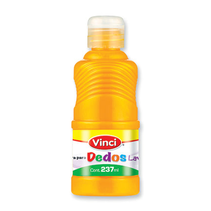 Pintura para dedos lavable vinci 237ml amarillo