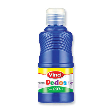 Pintura para dedos lavable vinci 237 ml azul