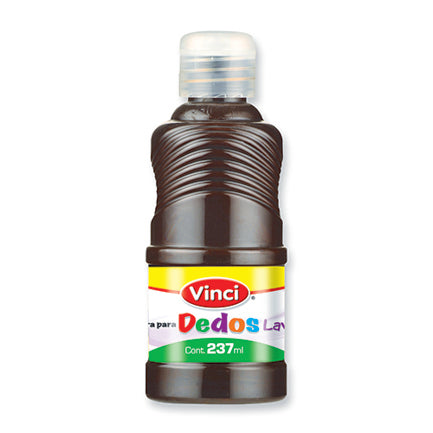 Pintura para dedos lavable vinci 237 ml café