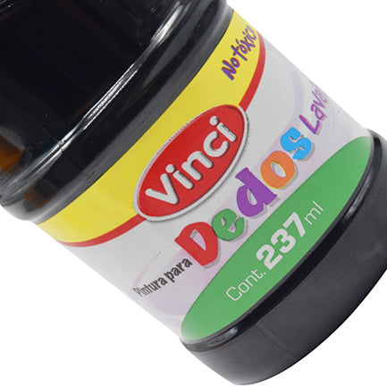 Pintura para dedos lavable vinci 237 ml negro