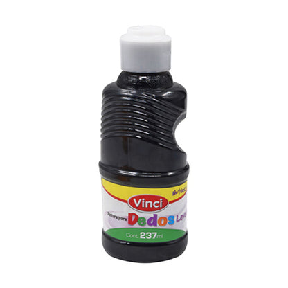 Pintura para dedos lavable vinci 237 ml negro