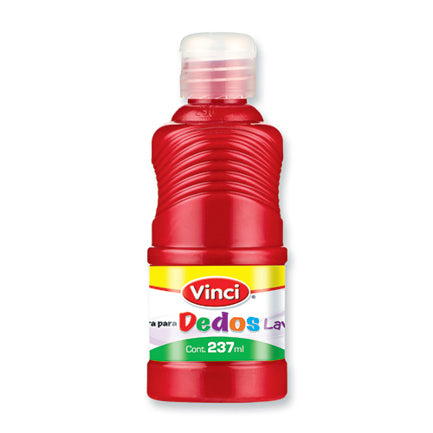 Pintura para dedos lavable vinci 237 ml rojo