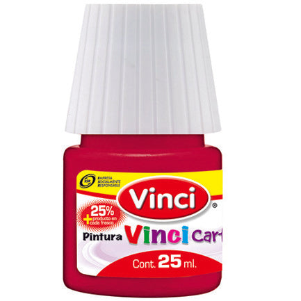 Pintura cartel vinci 25 ml rojo carmesi - 56 caja c/10 piezas