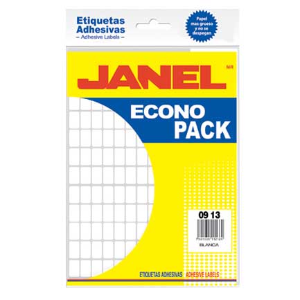 ETIQUETA JANEL ESCOLAR BLANCA 9X13 ECONOPACK