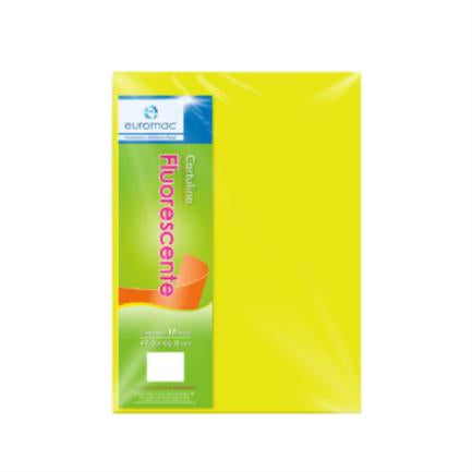 Cartulina Euromac Eurofluorescente 47.5x66cm Color Amarillo Paquete C/100H