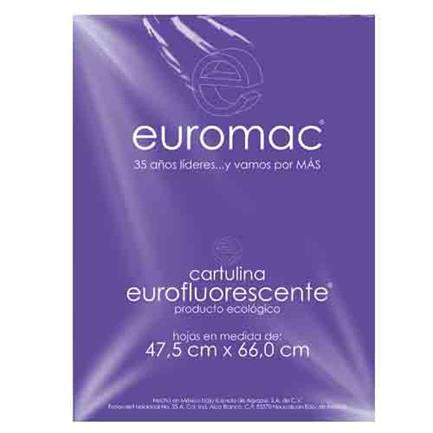 CARTULINA EUROMAC FLUORESCENTE MORADO 47.5X66 C/10