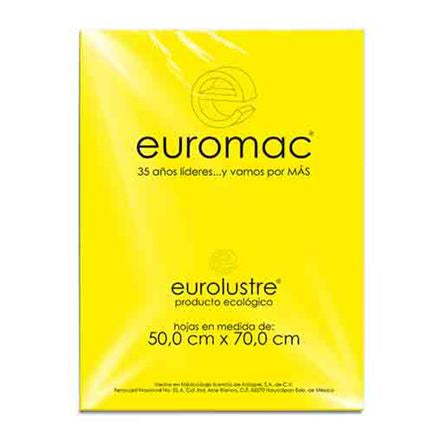 PAPEL LUSTRE EUROMAC AMARILLO CANARIO 50X70 25 HOJAS