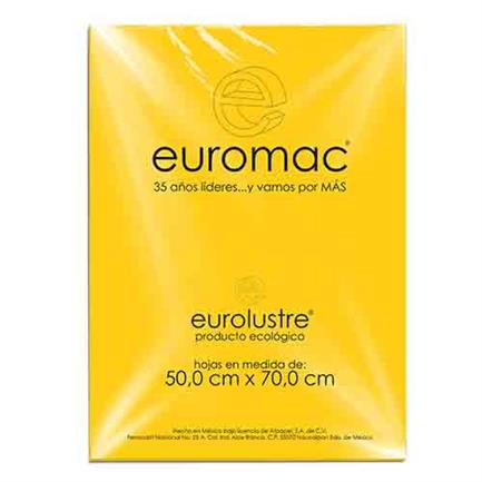 PAPEL LUSTRE EUROMAC AMARILLO ORO 50X70 25 HOJAS