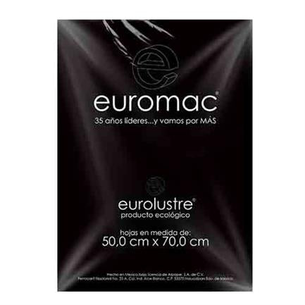 PAPEL LUSTRE EUROMAC NEGRO 50X70 25 HOJAS