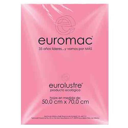 PAPEL LUSTRE EUROMAC ROSA PASTEL 50X70 25 HOJAS