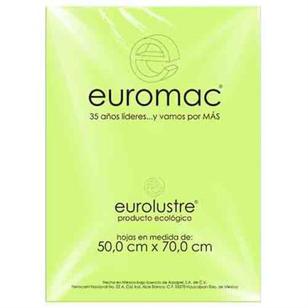 PAPEL LUSTRE EUROMAC VERDE NILO 50X70 24HOJAS