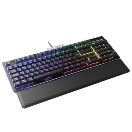 Teclado Gamer EVGA Z15 RGB Multi Mecanico Switch Kailh Speed Bronze Alambrico reposa muÃ±ecas magnetico Negro (EspaÃ±ol)