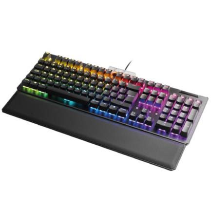 Teclado Gamer EVGA Z15 RGB Multi Mecanico Switch Kailh Speed Bronze Alambrico reposa muÃ±ecas magnetico Negro (EspaÃ±ol)