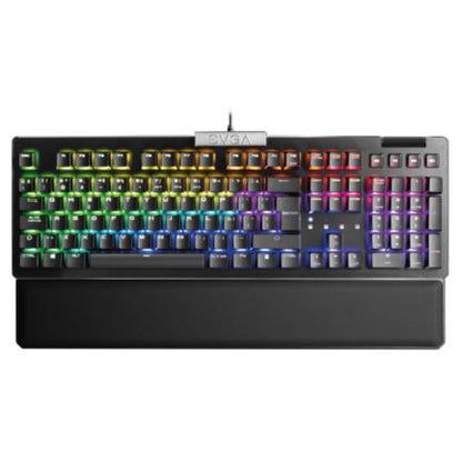 Teclado Gamer EVGA Z15 RGB Multi Mecanico Switch Kailh Speed Bronze Alambrico reposa muÃ±ecas magnetico Negro (EspaÃ±ol)