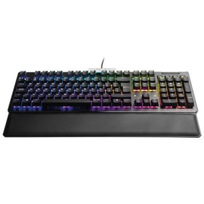 Teclado Gamer EVGA Z15 RGB Multi Mecanico Switch Kailh Speed Bronze Alambrico reposa muÃ±ecas magnetico Negro (EspaÃ±ol)