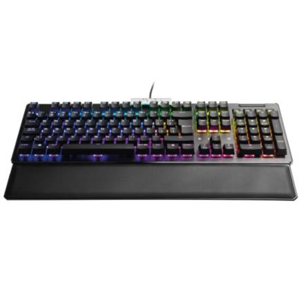 Teclado Gamer EVGA Z15 RGB Multi Mecánico Switch Clicky Speed Bronze Alámbrico Reposa Muñecas Magnético Negro