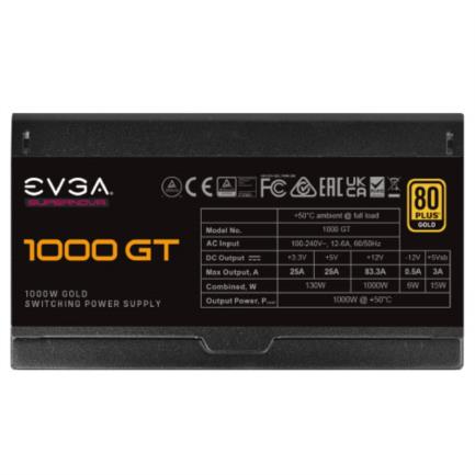 Fuente de Poder EVGA SuperNova 1000W GT 80 Plus Gold ATX 12V Full Modular 24 pin Fan 135mm Negro