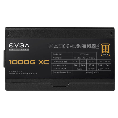 Fuente de Poder EVGA SuperNova 1000W XC 80 Plus Gold ATX 12V Full Modular 24 pin Fan 135mm Negro