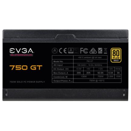 Fuente de Poder EVGA SuperNova 750W GT 80 Plus Gold ATX 12V Eco Mode Full Modular 24 pin Fan 135mm Negro