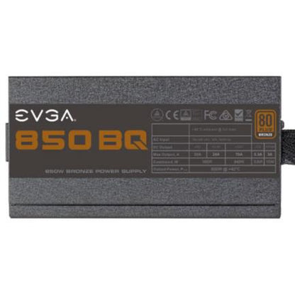 Fuente de Poder EVGA 850 BQ 850W 80 Plus Bronze ATX 12V Semi Modular 24 pin Fan 140mm Negro