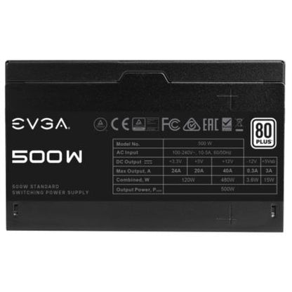 Fuente de Poder EVGA W1 500W 80 Plus White ATX 12V 24 pin Fan 120mm Negro