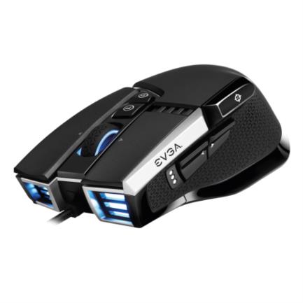 Mouse Gamer Ergonomico EVGA X17 Optico RGB 16000 DPI 10 Botones Alambrico Cable USB Negro 903-W1-17BK-KR