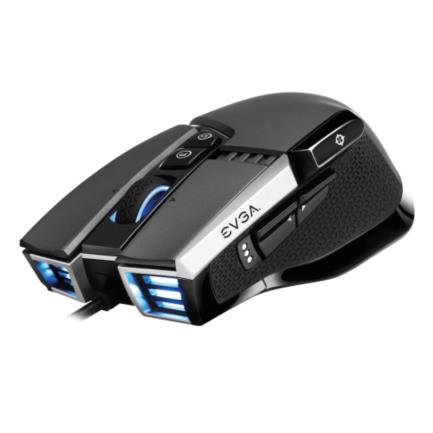 Mouse Gamer Ergonomico EVGA X17 Optico RGB 16000 DPI 10 Botones Alambrico Cable USB Gris 903-W1-17GR-KR