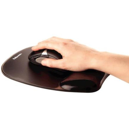 Mouse Pad Fellowes con Reposamuñecas de Gel Crystal Color Negro