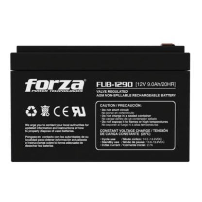 Batería Forza FUB-1270 Sellada de Plomo-Ácido Recargable 12V 7Ah AGM Sin Mantenimiento Negro