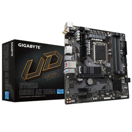 Tarjeta Madre Gigabyte B760M DS3H AX 4xDDR4 5333Mhz 128GB M.2 PCIe 4.0 1xHDMI 1xDP WIFI 6E 13th Gen S 1700 mATX