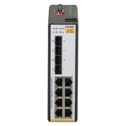 Switch H3C IE4300 12P PWR L2 Conmutador Etherent Industrial con 8 Puertos Base T PoE y 4 Puertos 1000 BASE X SFP