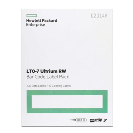 ETIQUETAS HPE LTO-7 ULTRIUM RW BAR CODE PACK