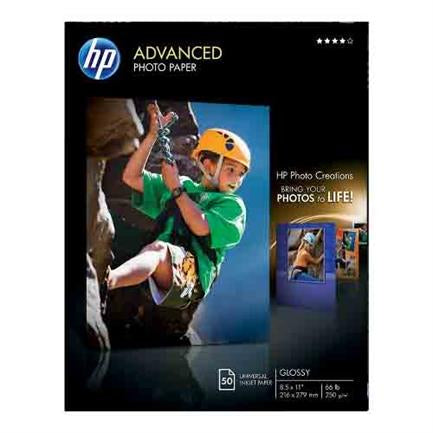 PAPEL HP AVANZADO FOT BRILLANTE 50 HOJAS 8.5 X 11IN Q7853A