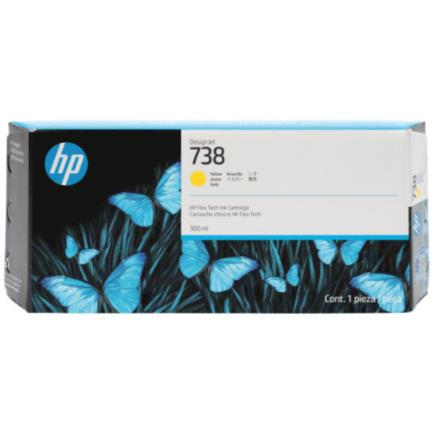 Tinta HP DesignJet 738 300ml Color Amarillo