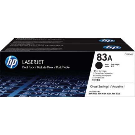 HP 83A BLK DUAL PACK LJ TONER CF283AD