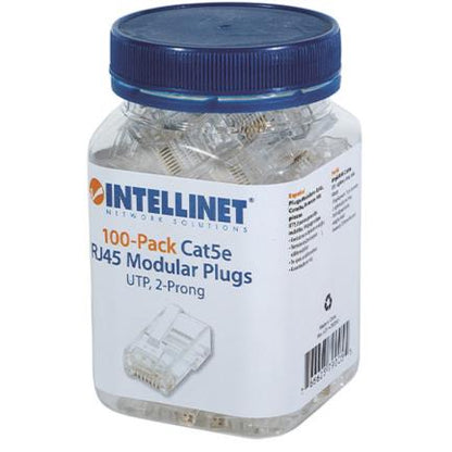 PLUG MODULAR RJ45 UTP CAT5E MULTIFILAR BOTE CON 100 PIEZAS